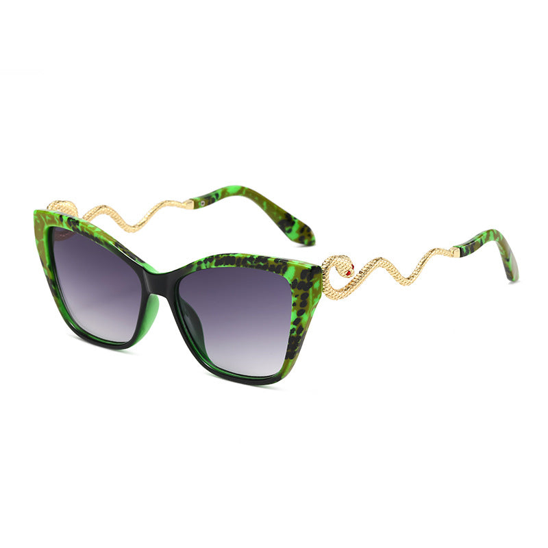 Trade Design Sunglasses Retro Snake Temple Sun Glasses Metal Cat Eye Party Shades