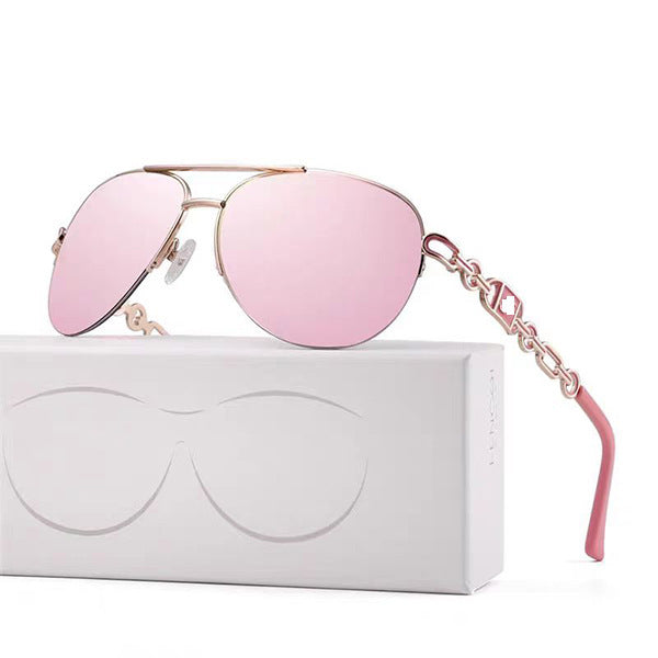 Beach Sunscreen Women's Gradient Lens Metal Frame