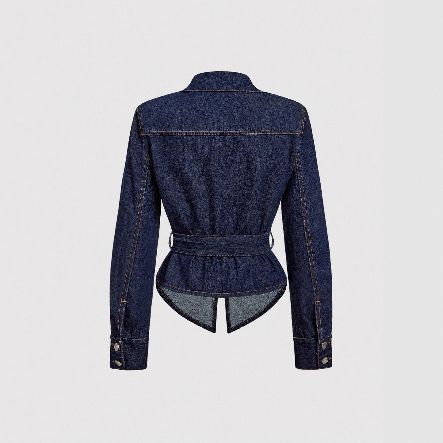 Long sleeved lapel tie top