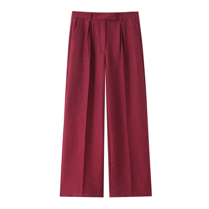 Elegant imitation linen two tone vest pants set