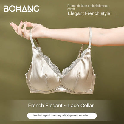 Brahmin Women's Thin Strap Seamless Wire-Free Bra, Non-Slip, Anti-Sagging, Minimizing Large Breasts