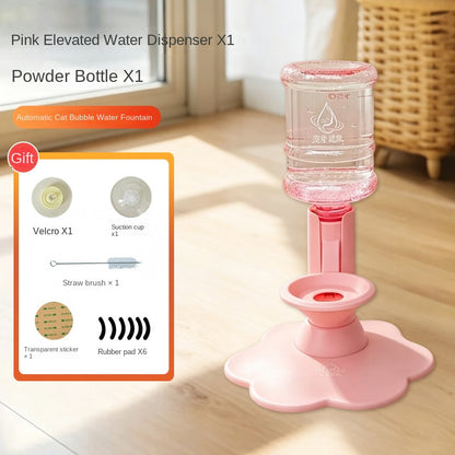The cat water dispenser can adjust the height to protect the cat's neck and automatically replenish water