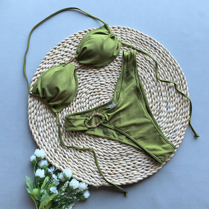 Solid Color Tube Top Cross-border Export Separate Women's Swimsuit