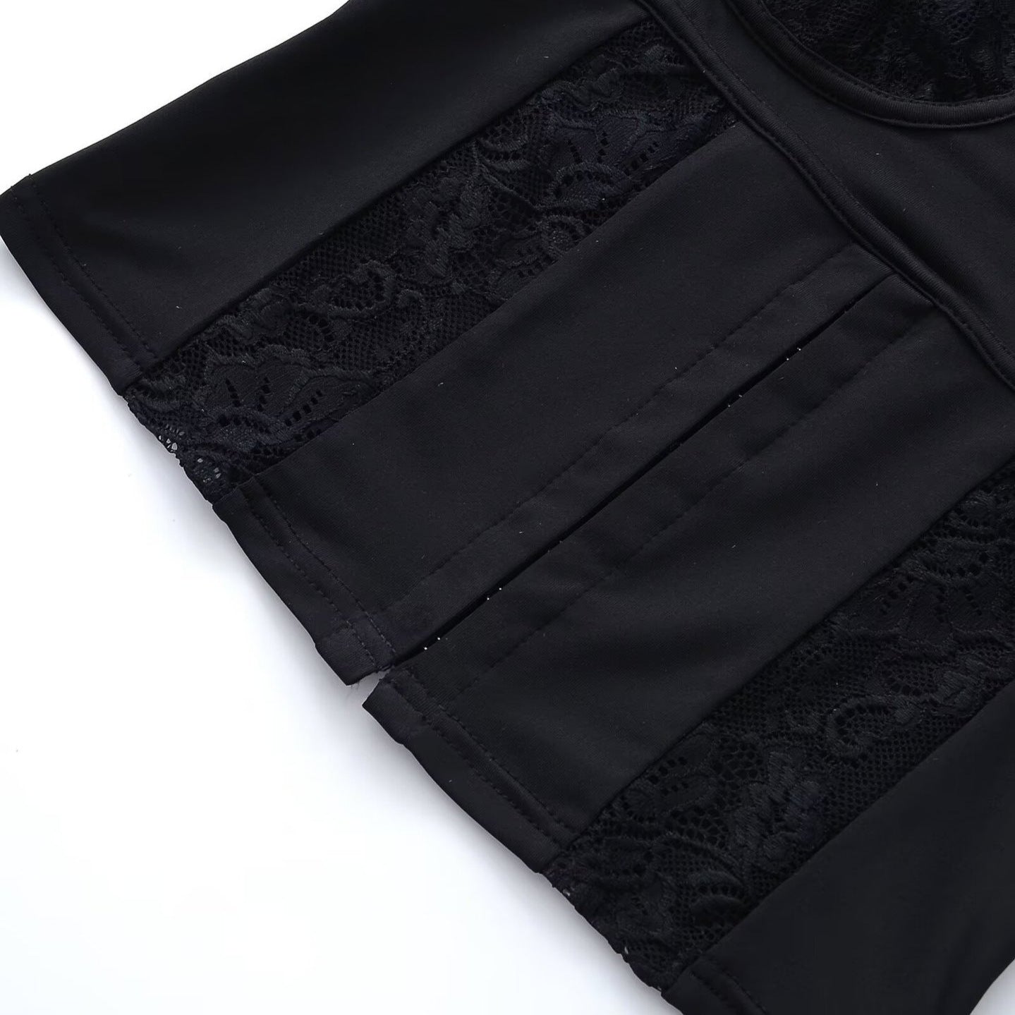 Slim Fit Hollow-out Lace Camisole with Snap Buttons