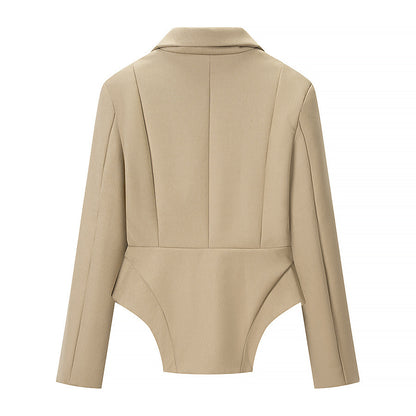 Commuting style elegant suit jacket+casual pants set