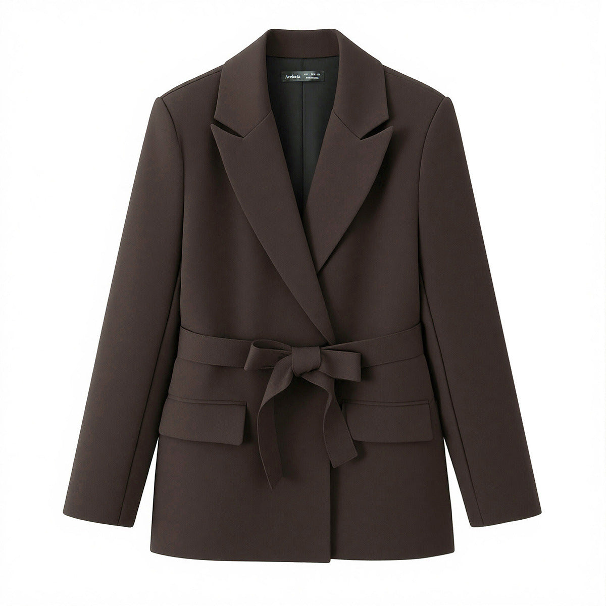 Commuter style belt suit jacket straight leg pants set