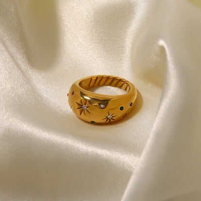 Hexagram zircon ring