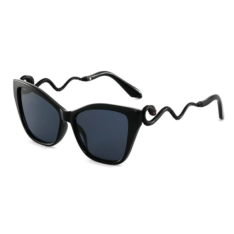 Trade Design Sunglasses Retro Snake Temple Sun Glasses Metal Cat Eye Party Shades
