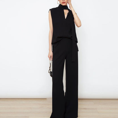 Spring Summer Fashion Paper-Thin Set CHIC Unforgettable Acetate-Like Twill Elegant Two-Piece Suit Women's Summer Outfit