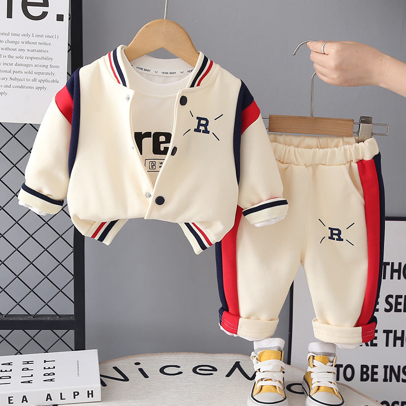 Casual clothing baseball uniform three piece set