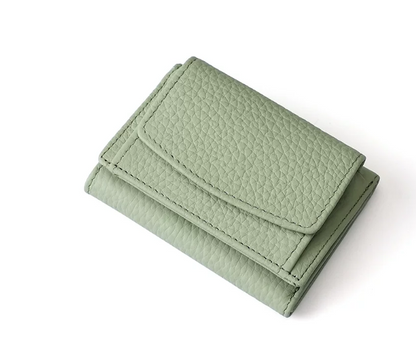 Genuine Leather Small Wallet RFID Coin Purse Money Clip