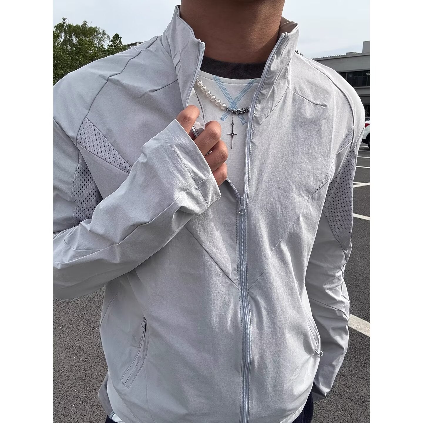 Jacket for Men, Mesh Breathable Shield Outdoor Soft Shell Windbreaker
