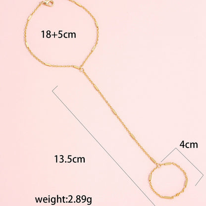 Beach chain ring bracelet integrated chain