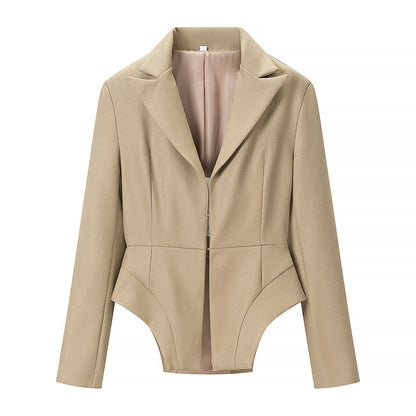 Commuting style elegant suit jacket+casual pants set