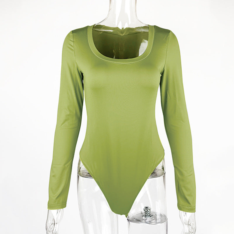 Slim fit U-neck long sleeved jumpsuit