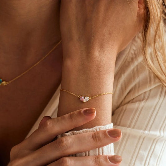 Diamond studded water droplet bracelet