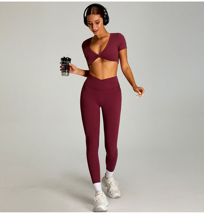 Cross high waist sports suit for women