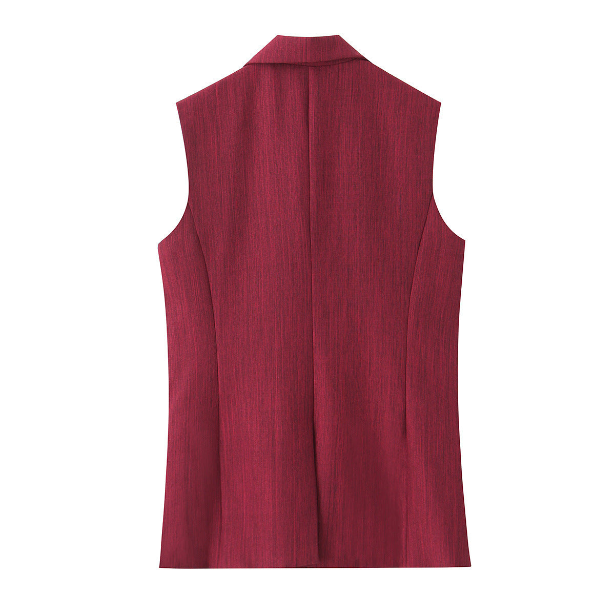Elegant imitation linen two tone vest pants set
