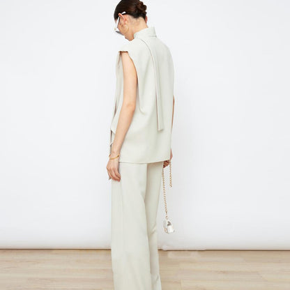 Spring Summer Fashion Paper-Thin Set CHIC Unforgettable Acetate-Like Twill Elegant Two-Piece Suit Women's Summer Outfit