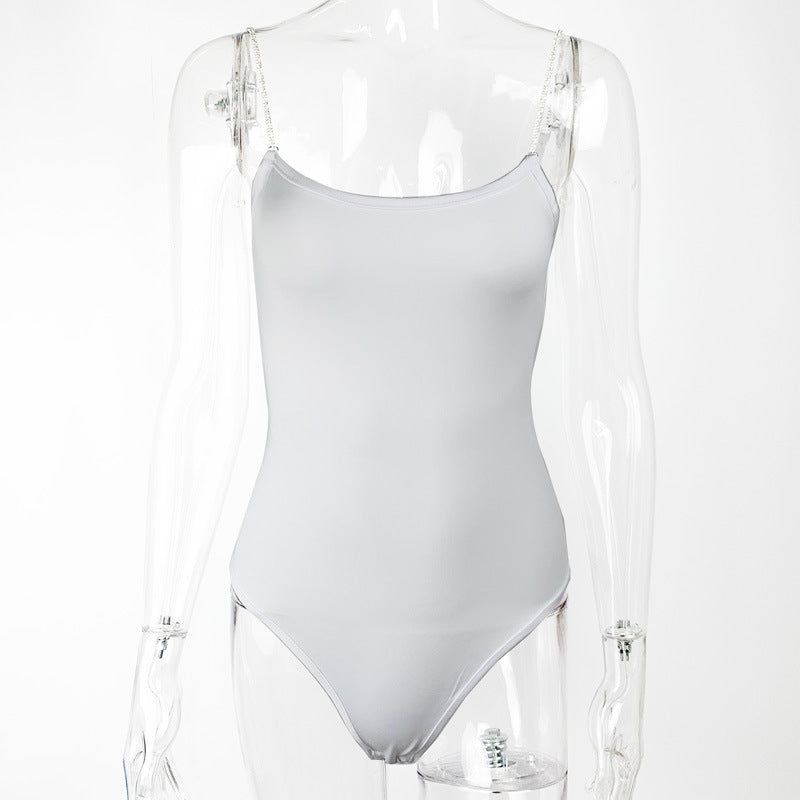 Slim fit top sexy low cut camisole jumpsuit