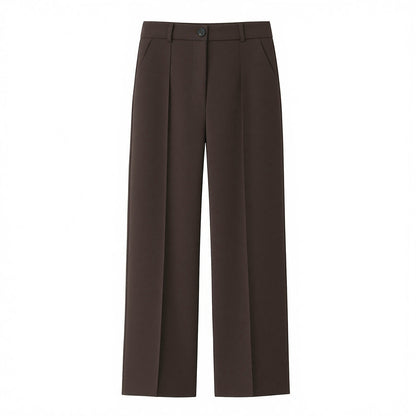 Commuter style belt suit jacket straight leg pants set