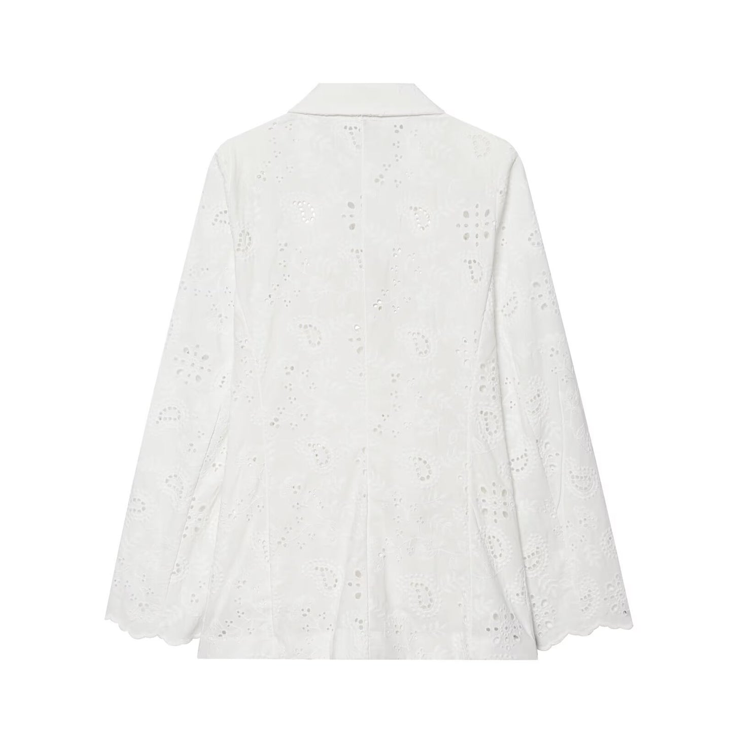 Embroidered slim fit suit jacket with shoulder pads