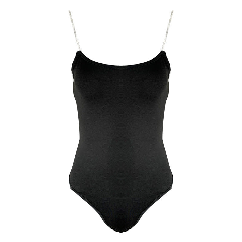 Slim fit top sexy low cut camisole jumpsuit