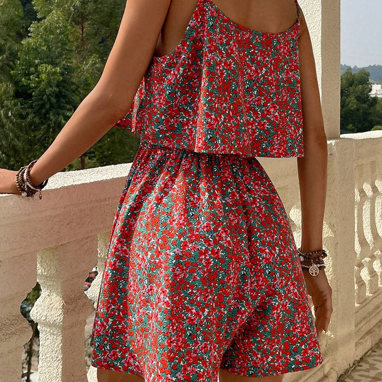 Women's printed camisole jumpsuit