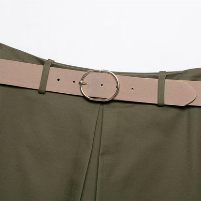 Casual outfit with belt skirt and pants