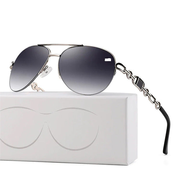 Beach Sunscreen Women's Gradient Lens Metal Frame