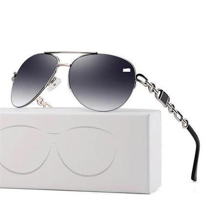 Beach Sunscreen Women's Gradient Lens Metal Frame