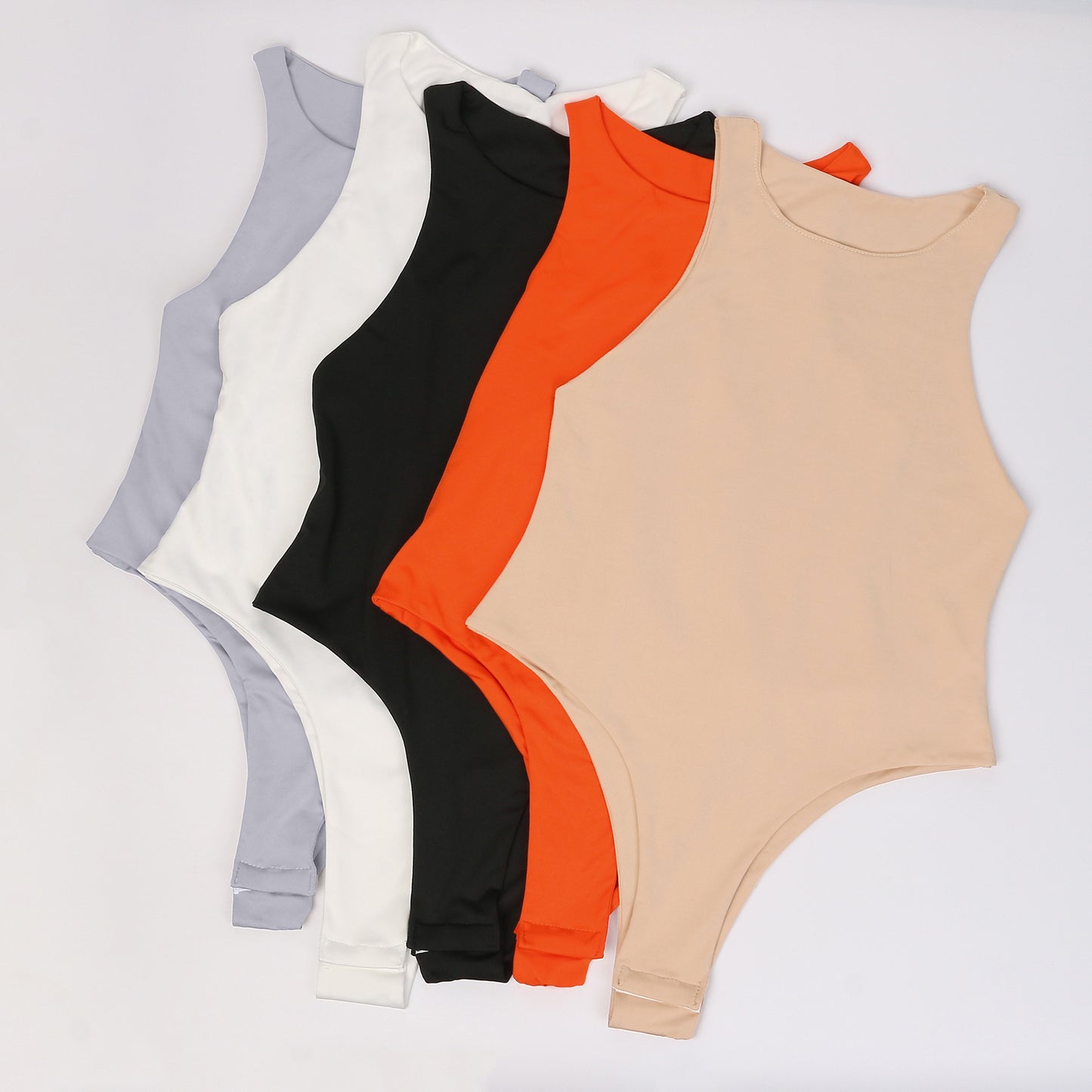 Women's Bodysuit Sleeveles Solid Color Round Neck Sexy Jumpsuit