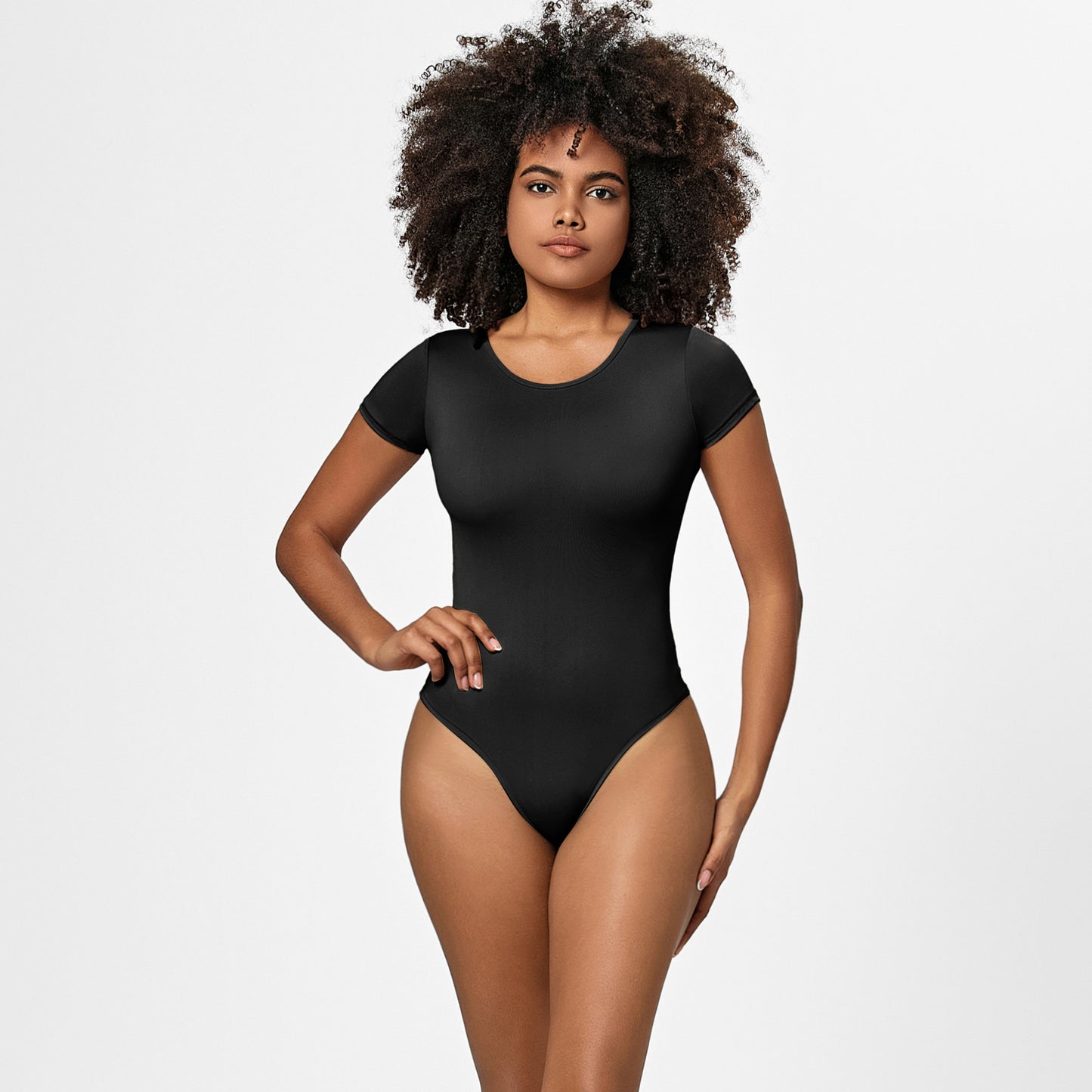Short Sleeve T-Shirt Tight-Fit Bodysuit Solid Color Women's Sexy Bodysuit