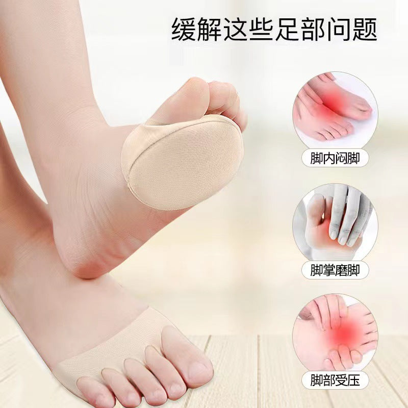 High Heel Shoe Half Sole Sock Forefoot Pad Half Size Insert Women Silicone Forefoot Pad Invisible Sock Anti-Slip Anti-Friction Shallow Mouth