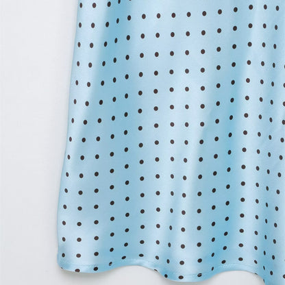 Dotted silk texture MIDI skirt