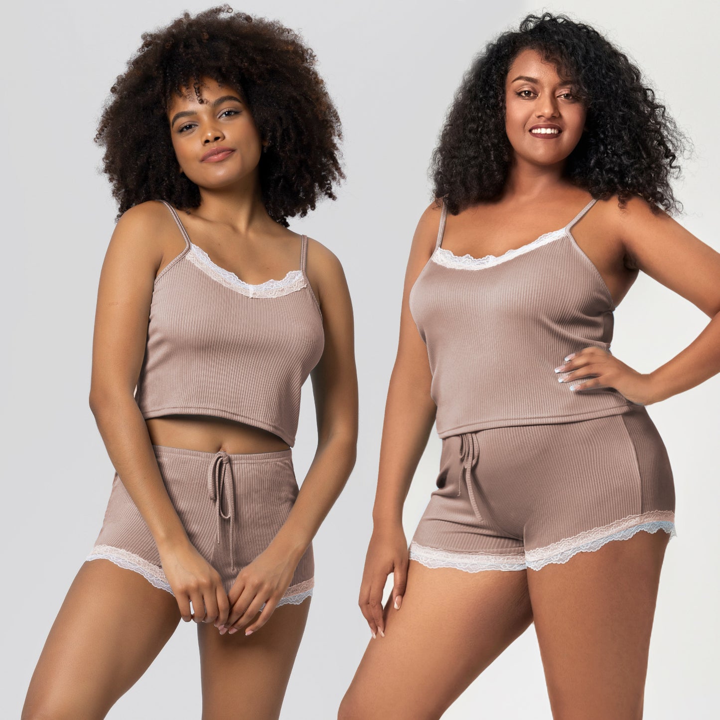 Pajamas Set Lightweight Lace Trim Camisole and Sleep Pants Loungewear Ensemble