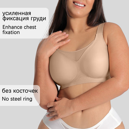 Plus Size Bra with Large Cups and Gel Padding for Women, Seamless Customized Underwear
