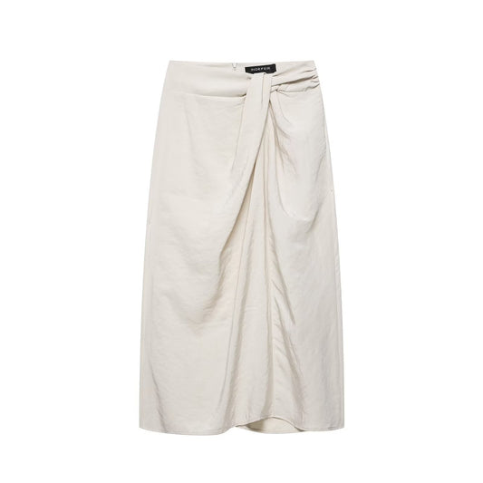 Elegant pleated knot wrapped scarf MIDI skirt