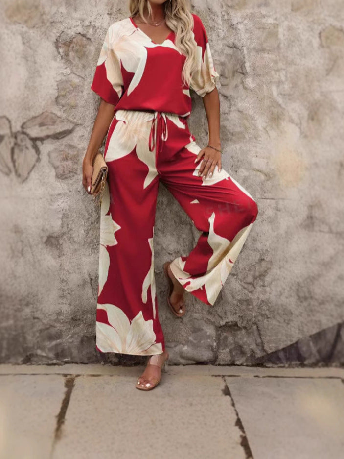 Fashionable Printed Casual Set for Women Spring Summer New Style Printed Fashion Outfit