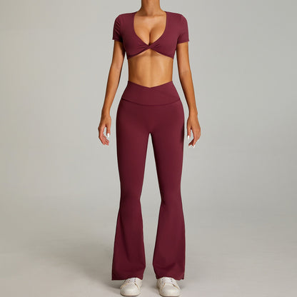 Cross high waist sports suit for women