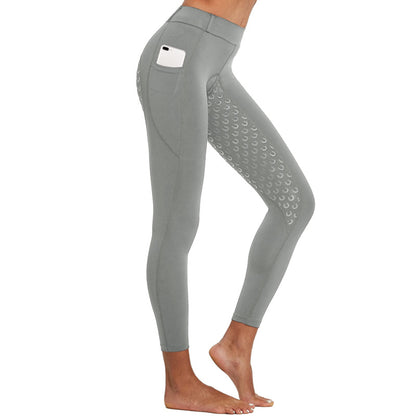 Women's Anti-Slip Elastic High-Waist Drop Glue Riding Pants