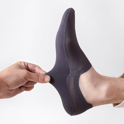 Men's thin breathable mesh boat socks short socks shallow mouth ice silk invisible socks ﻿