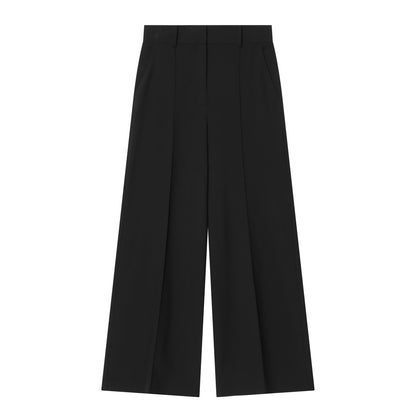 Slim fit vest+straight leg pants with sharp edges