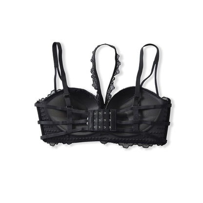 Bra with chest cushion lace neck strap suspender bra underwear