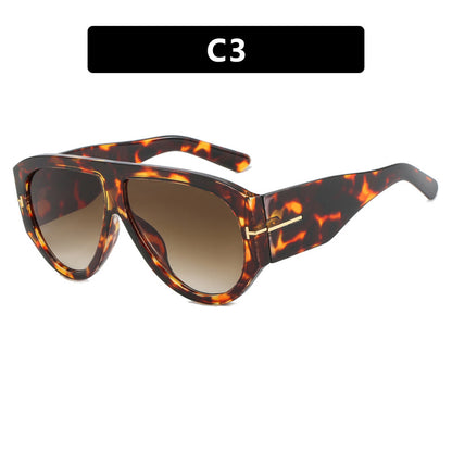 T-shaped large frame sunglasses, pilot's toad fashion cross-border sunglasses, personalized women's sunglasses