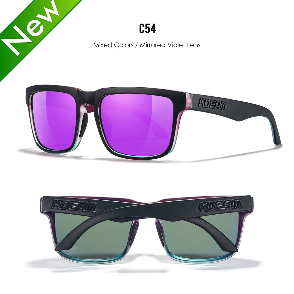 Classic polarized sunglasses for men and women ultra light driving glasses colorful real film sunglasses