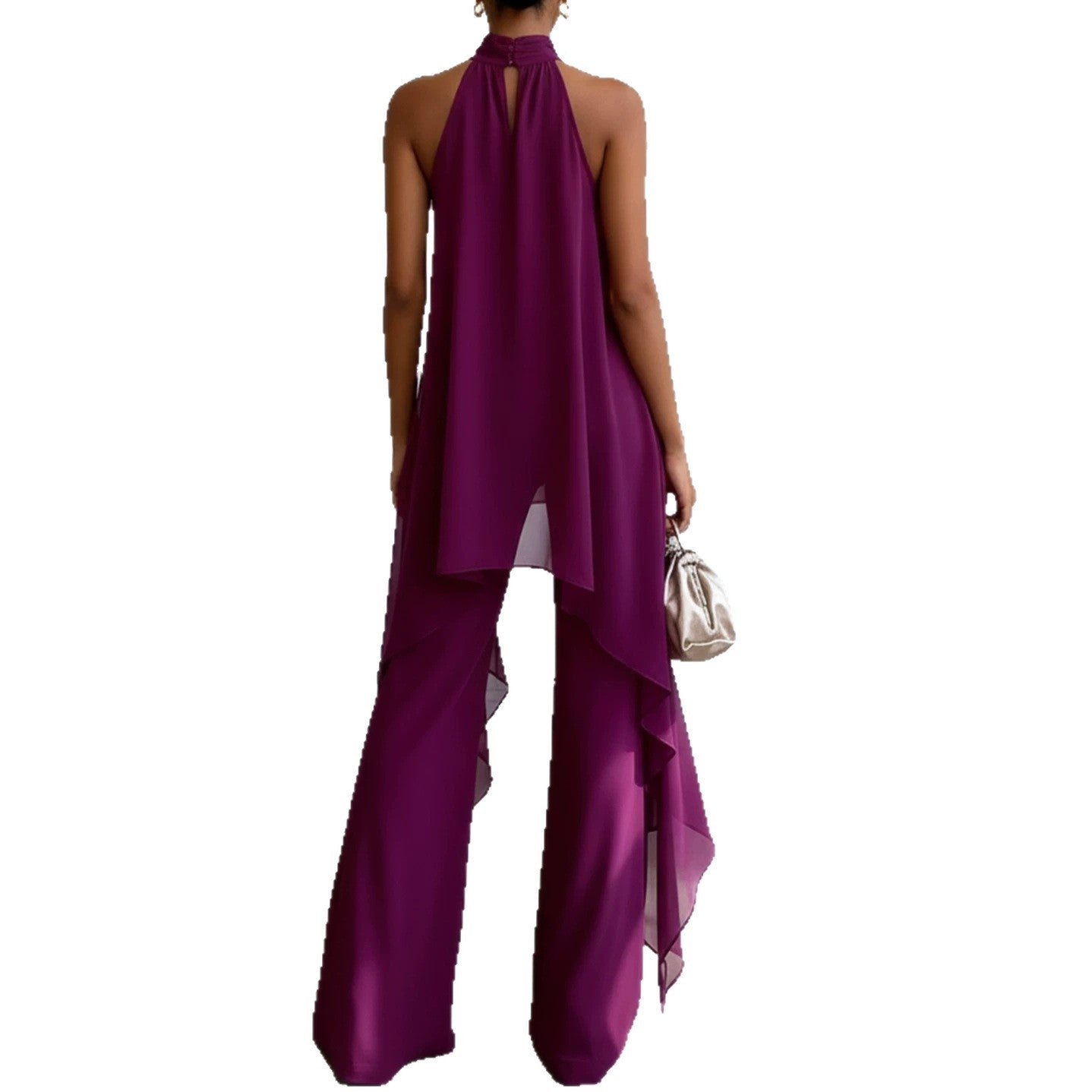 Chic Strapless Sleeveless Chiffon Two-Piece Set for Women