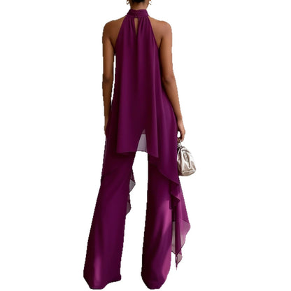Chic Strapless Sleeveless Chiffon Two-Piece Set for Women