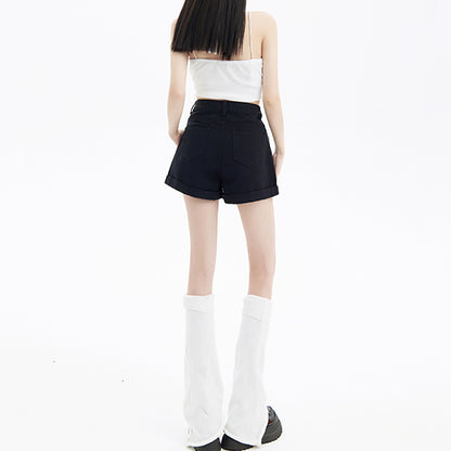 Casual Personality Frayed Hem Denim Shorts Women Spring Summer Thin Spicy Girl Slimming Denim Hot Pants