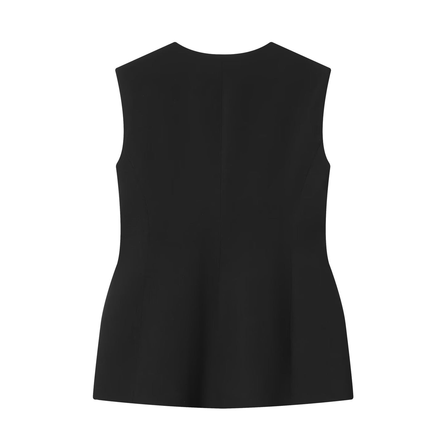Slim fit vest+straight leg pants with sharp edges